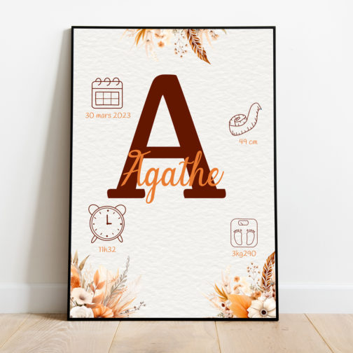 Cadeau de naissance personnalisé bohème