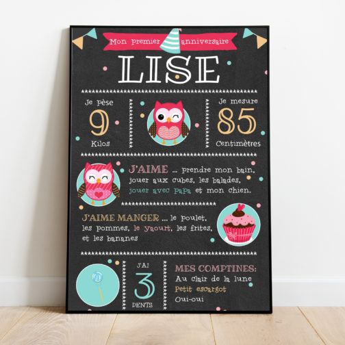 Chalkboard personnalisé pour le premier anniversaire de votre enfant