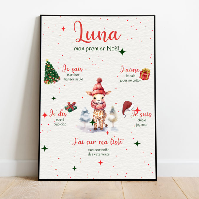Affiche « Mon premier Noël » personnalisée !