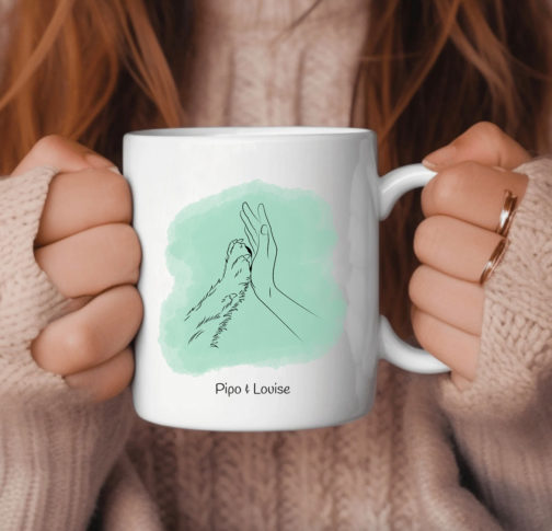 Illustration chien/maître personnalisée