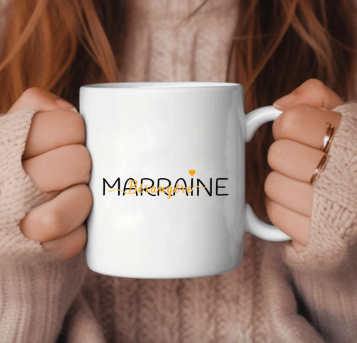 mug marraine personnalisée avec le prénom de votre enfant