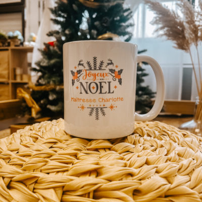 Tasse personnalisée pour la maîtresse à Noël