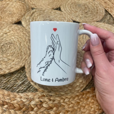 Tasse personnalisée pour un toutou et sa maîtresse