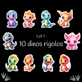 Lot 1 Dinos rigolos - Stickers dinosaures pour enfants